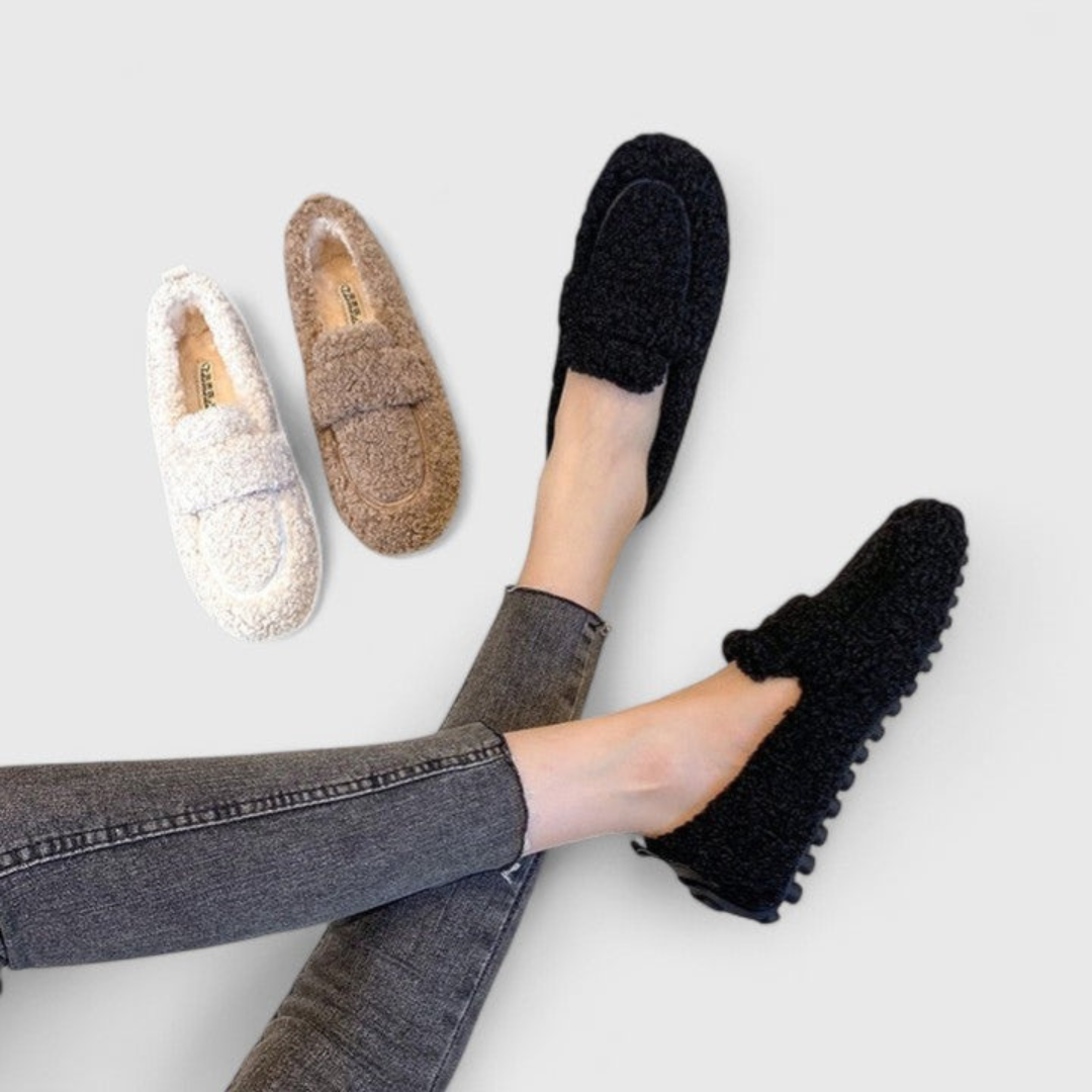 Éloraine® | Mocassins en Tissu effet Teddy
